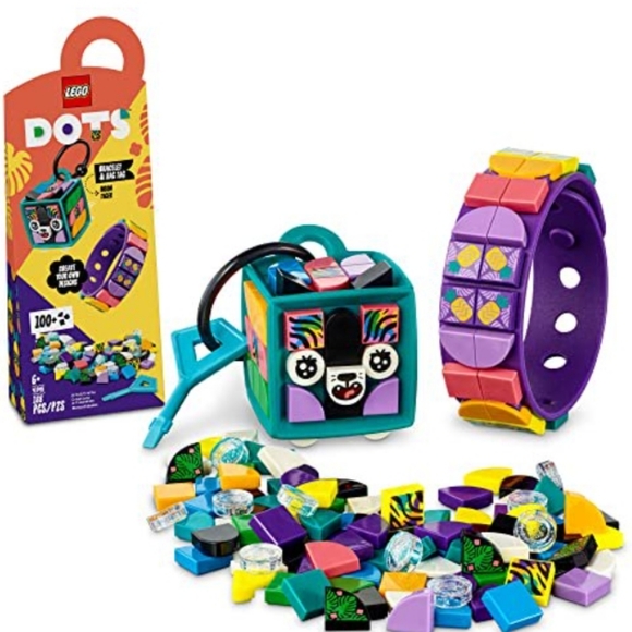 LEGO DOTS Neon Tiger Bracelet & Bag Tag 41945 DIY Craft Kit Bundle; 188pcs - Picture 5 of 6